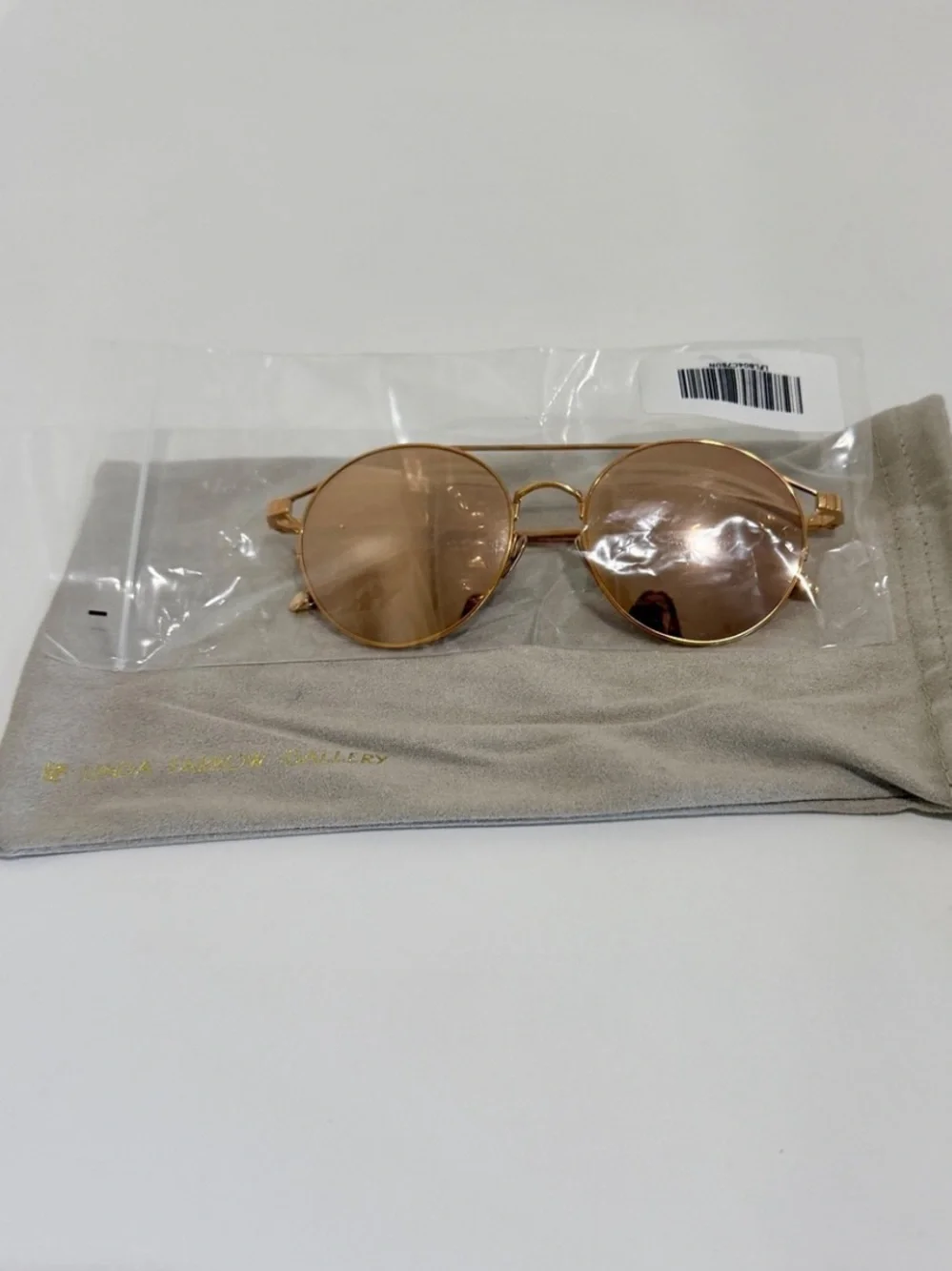 Linda Farrow Rayan LFL825 C3 Rose Gold 18-22 Gold Plated Titanium Sunglasses NWT